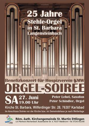 Plakat Orgelsoiree mit Bild der Stehle-Orgel